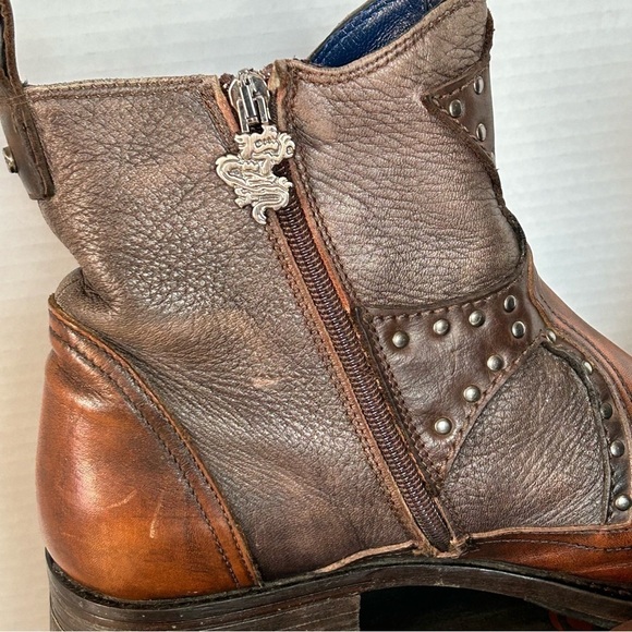 Mark Nason Rock Lives Studded Cross Dragon 'Griffin' Leather Boots/Size 7.5 - Picture 3 of 16